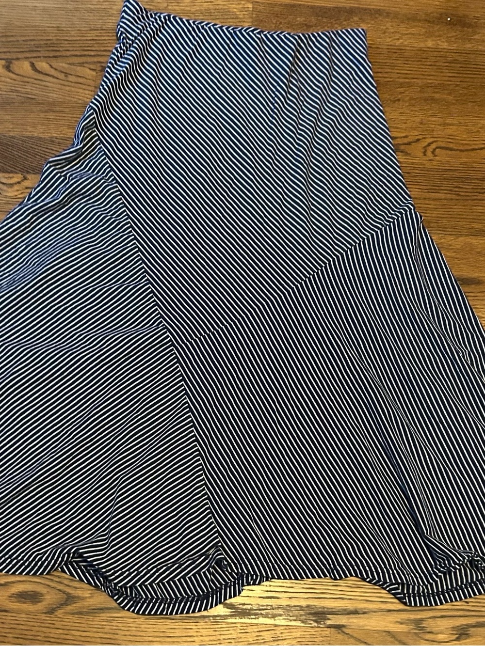 Chaps Navy and White Striped Skirt 0139